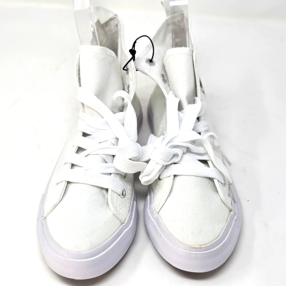 Hot Topic ✦ Canvas High-Top Sneakers ✦ Unicorn Graphic Lace-Up Pull Tab Sz 7 NWT